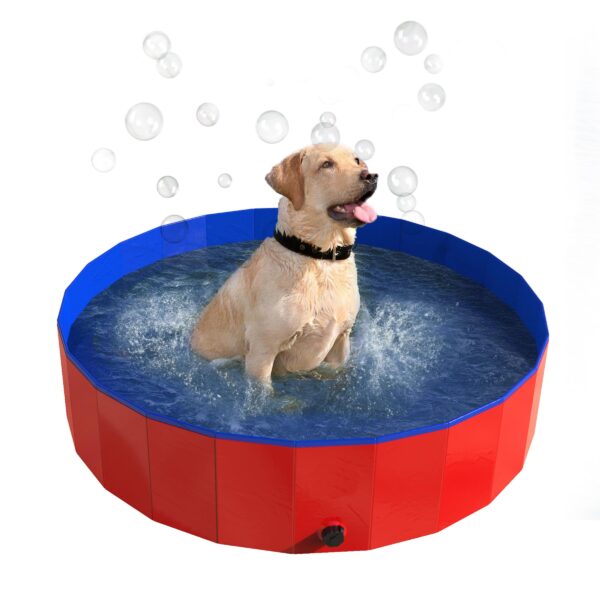 47x12-01 Pet Collapsible Dog Pool and Bath with Drain