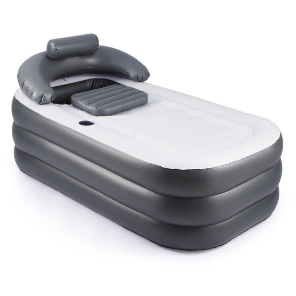 Inflatable Bathtub With Electric Air Pump, Portable Tub With Blow Up Bath Pillow Cover, Drainage Cup Holder, Foldable Outdoor Freestanding Tub for Adults