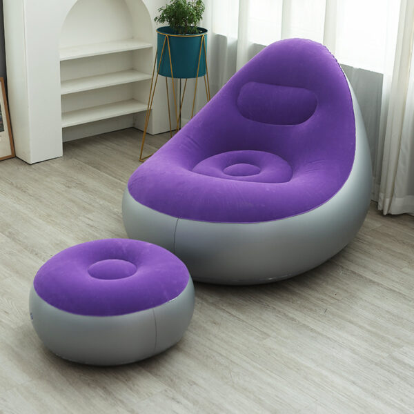Inflatable Chair Inflatable Couch Lazy Sofa Air Sofa With Stool Foot