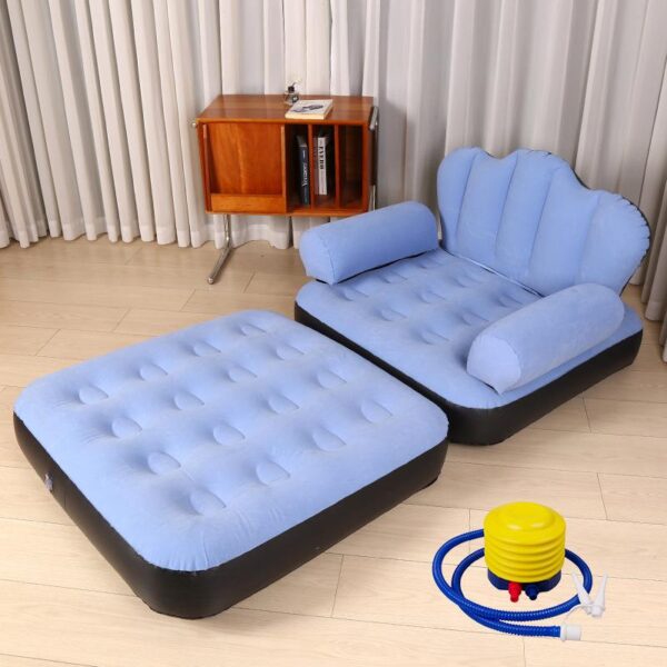 Inflatable Sofa Bed 5-in-1 Flocked Air Mattress Chair Guest Camping Lounge Home (复制)