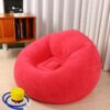 Washable Inflatable Bean Bag, Soft Flocked Fabric Bean Bag, Comfortable Bean Bag Chair for Home, Living Room, Garden