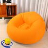 Washable Inflatable Bean Bag, Soft Flocked Fabric Bean Bag, Comfortable Bean Bag Chair for Home, Living Room, Garden