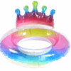 PVC Rainbow Glitter Swim Ring