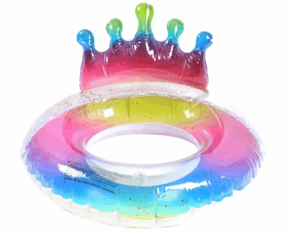 PVC Rainbow Glitter Swim Ring