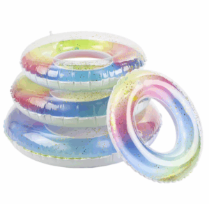 PVC Rainbow Glitter Swim Ring