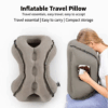 Elevated PVC Flocked Portable Inflatable Sleeping Pillow / Travel Support Pillow