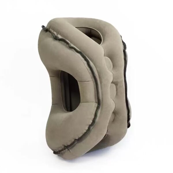 Elevated PVC Flocked Portable Inflatable Sleeping Pillow / Travel Support Pillow