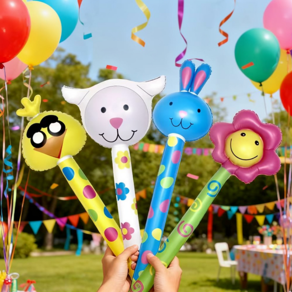 Inflatable Animal Head Stick Toy