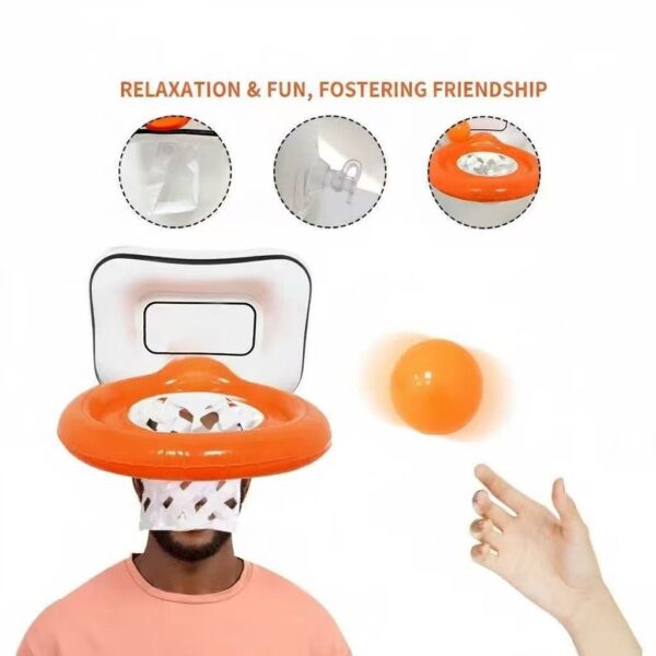 Head-Worn Inflatable Basketball Hoop – Party Throwing Game Toy
