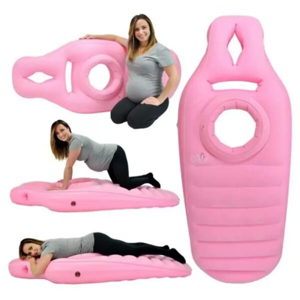 Eco-Friendly PVC Inflatable Pregnancy Mattress – Hollow Belly Design (Thickened Flocked Surface)