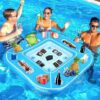 Multifunctional PVC Inflatable Floating Poker Table with Ice Bar & Cup Holders