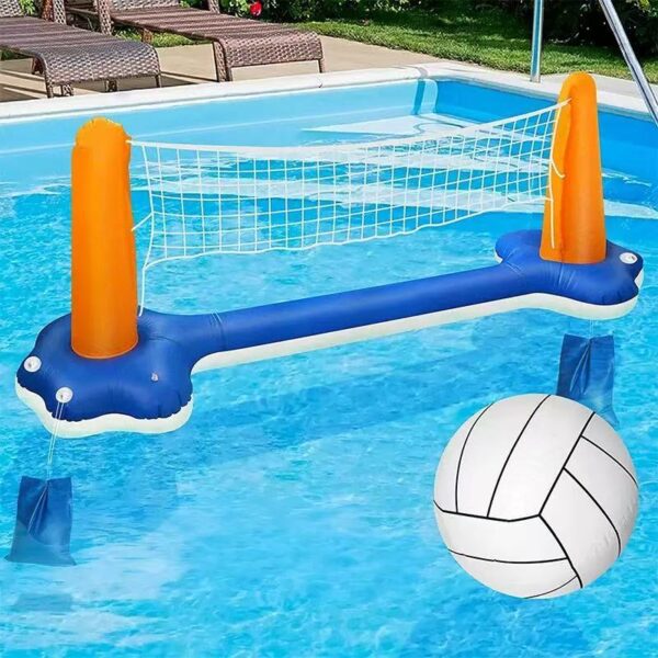 Inflatable Pool Volleyball Net & Basketball Game Set